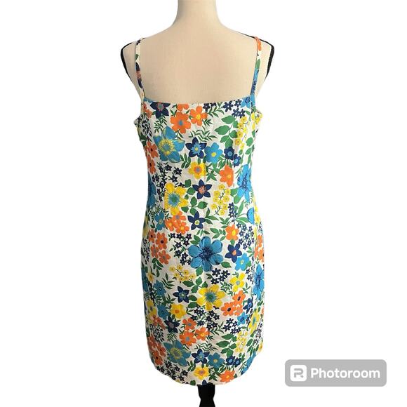 Tommy Hilfiger | Women's Bright Retro Floral 100% Cotton Summer Dress Sz 10 - Picture 3 of 4